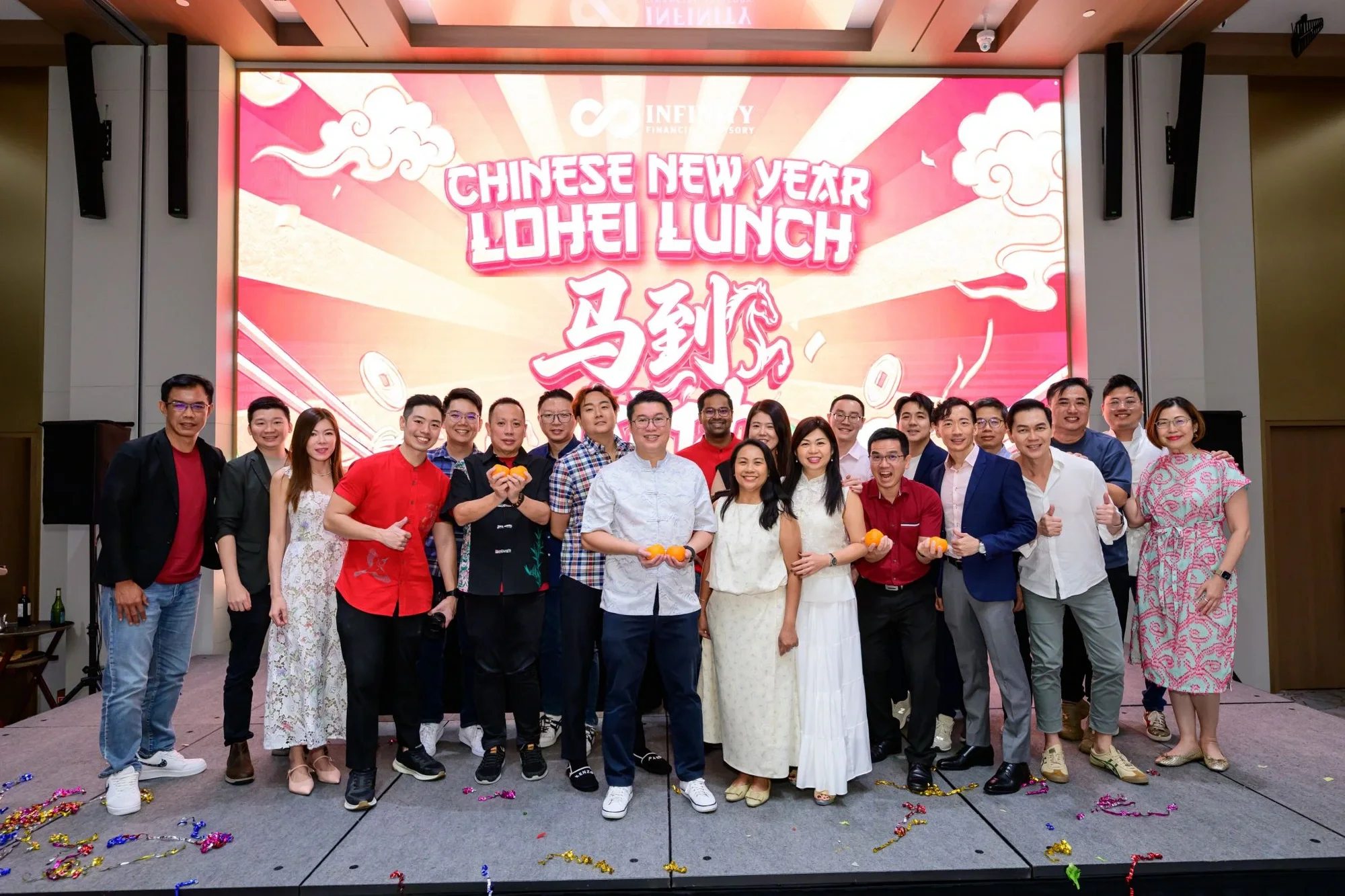 The Affinity Group team at the Chinese New Year Lohei lunch